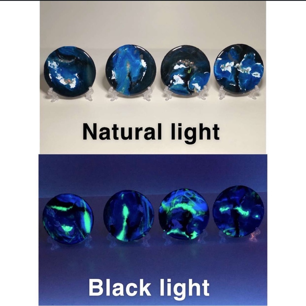 Glow in the dark resin coasters